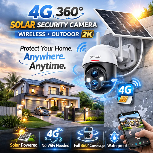 4G 360° Solar Security Camera – Wireless Outdoor 2K